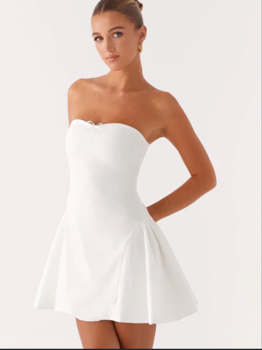 Peppermayo White Strapless Sweetheart Mini Dress